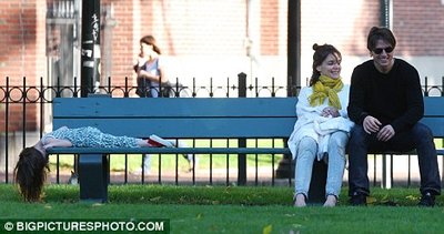 Playboy Magazine Articles on Chilling Out  Suri Plays Around On The Bench As Her Parents Take A